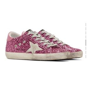 Golden goose pink glitter superstar sneakers